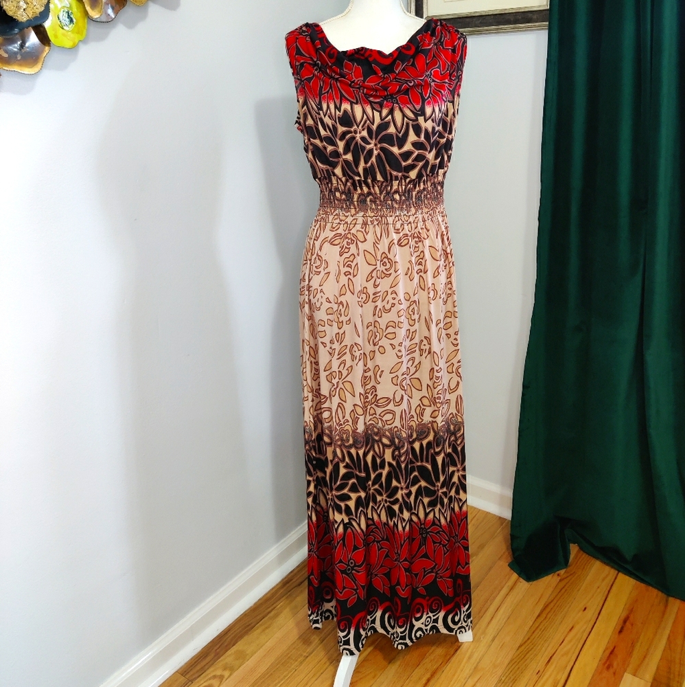 Light fabric floor length dress